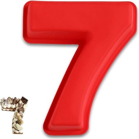 Stampo per torta a forma di numero fai da te 26,6 x 18,8 x 6,2 cm Stampo per torta in silicone Stampo per dolci a forma di numero Grande stampo per torta in silicone 3D Nella forma di uno specifico (1/5)