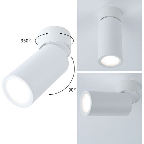 Plafonnier LED blanc matte design industriel (1/5)