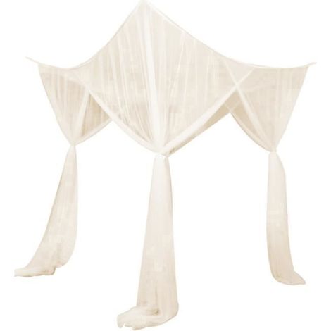 TuseRxln Baldacchino angolare per letto a 4 angoli con zanzariera, baldacchino per camera da letto, beige