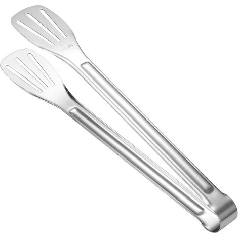 Multifonctions pinces de cuisine en acier inoxydable pour barbecue, steak, hamburger, pâtes, dessert, décoration, cuisson au four (28 cm) (1/5)