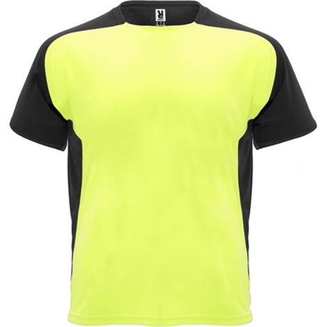 Camiseta técnica de manga ranglán y cubrecosturas a tono BUGATTI ROLY XL Amarillo Fluor/Negro