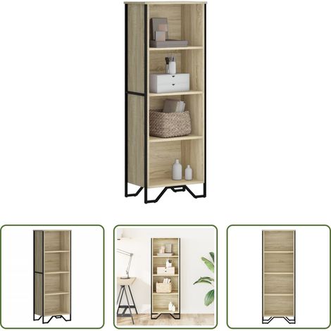 Rangement livres - Bibliothèque chêne sonoma 50x31x137,5 cm bois d'ingénierie (1/5)
