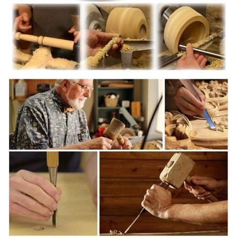 Outils de Gravure - Couteaux Sculpture sur Bois - Ciseaux à Bois pour Charpentiers Sculpteurs Professionnels (1/4)