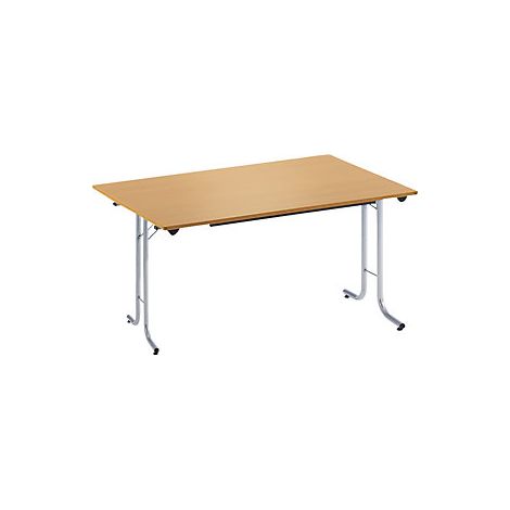 Mesa plegable  con bordes redondeados  armazón de tubo redondo
