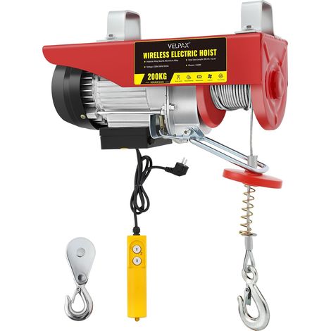 Treuil à Câble Électrique 200 kg, 510 W, Hauteur de Levage 12 m, Vitesse 10 m/min, Palan Électrique avec Télécommande Filaire, Moteur en Cuivre Pur, pour Garage, Entrepôt et Usine (1/5)