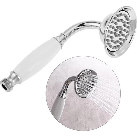 Retro-Duschkopf aus Edelstahl, Handbrause, 1 Edelstahl-Duschkopf, antiker Duschkopf, nostalgische Retro-Handbrause im Telefonstil (silber)