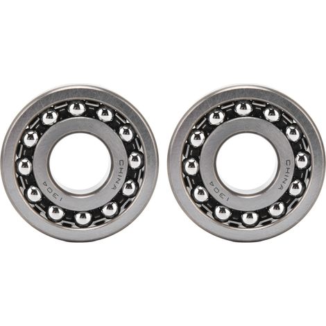 Lot de 2 Roulements à Billes Auto-Aligneurs Double Rangée, Radiaux Antirouille, Faible Bruit, Kit Accessoires 1304 (1/5)