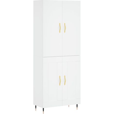 Aparador cómoda mueble de almacenaje organizador cocina salón salón alto 695 x 34 x 180 cm madera de ingeniería blanco 020032734