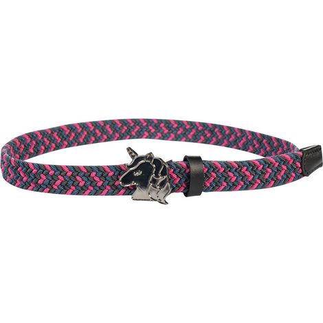70 cm, rosa e verde: Cintura elastica per bambine con fibbia a forma di testa unicorno modello Claire kinds (1/3)