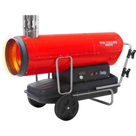 Canon à chaleur fioul 80kW mobile à combustion indirecte et thermostat intégré MW Tools WDI270 (1/5)