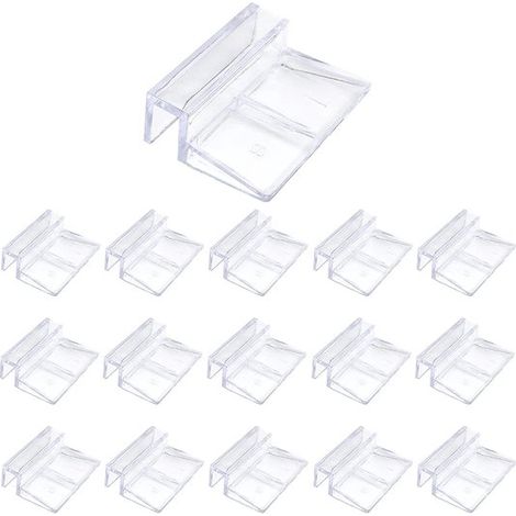 16 clips pour couvercle d'aquarium, clips pour couvercle en acrylique, clips pour couvercle en verre, supports pour aquarium, clips pour couvercle en verre transparent, clips universels pour couvercle (1/5)