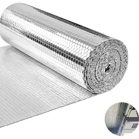 Rouleau bulle 0,6×3m film isolant aluminium ignifuge B2 barrière radiative isolation fenêtre toit protection solaire résistance humidité