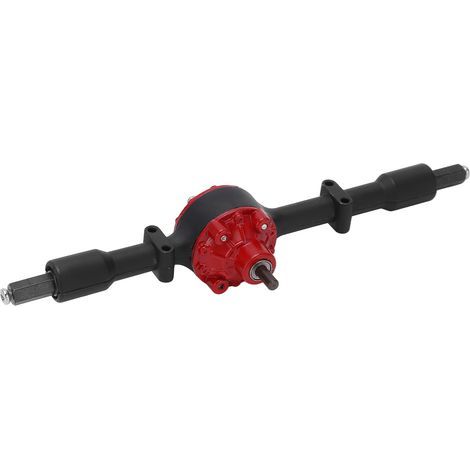 Essieu arrière renforcé en métal pour WPL D12, différentiel et arbre de transmission améliorés, pièces RC (Noir Rouge) (1/5)