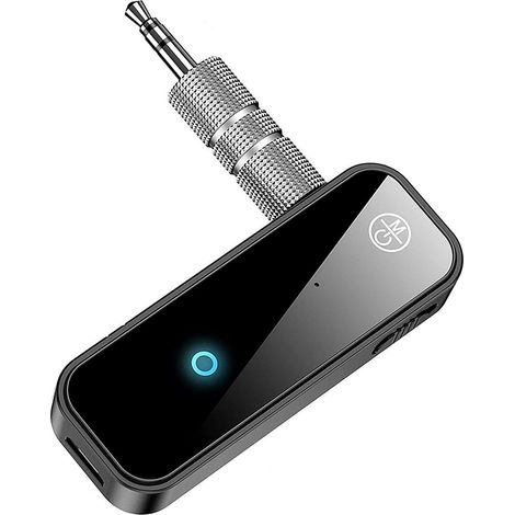 Récepteur Bluetooth 5.0 pour voiture, prise jack 3,5 mm, transmission stable à 100 Mbps, portée de 10 m, adaptateur Bluetooth AUX pour la maison, la voiture ou le bureau. (1/4)