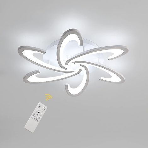 Plafoniera moderna a LED dimmerabile con telecomando, lampada da soffitto a forma di fiore creativa da 54 W, lampadario moderno in metallo acrilico con petali per soggiorno, ristorante, camera da lett (1/5)