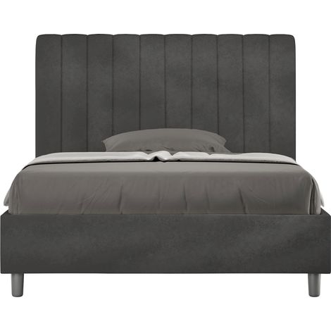 Letto 1 Piazza e Mezzo 120x200 cm con Rete e Contenitore Agueda Grigio (1/5)