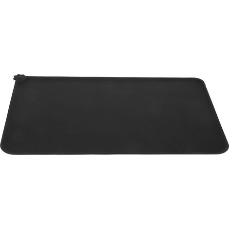 Tapis de nourriture pour animaux en silicone de qualité alimentaire, durable et écologique, antidérapant, pour chien et chat, noir, 1 pièce (1/5)
