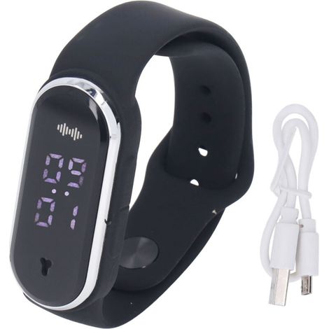 Bracelet Anti Moustiques USB Rechargeable - Répulsif Ultrasonique Portable pour Extérieur - Noir (1/5)