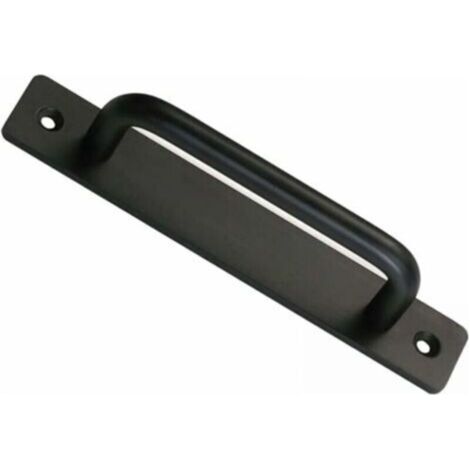 Poignée de porte grange coulissant Noir 150mm - Alliage aluminium avec 2 vis pour portail, armoire, tiroir, garage (1/4)