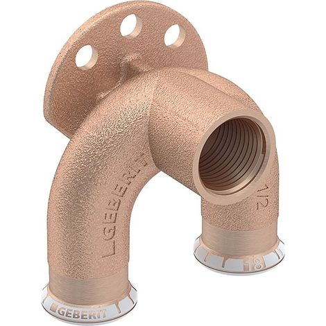 Geberit Mapress Kupfer Doppelanschlusswinkel 90 Grad, d 15mm, Rp 1/2″, d1 15mm, L1 5cm, Rotguss bleifrei (1/5)