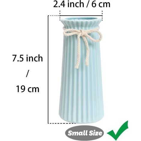 Vases bleus en céramique côtelée pour une décoration intérieure minimaliste et moderne,vases décoratifs (1/5)