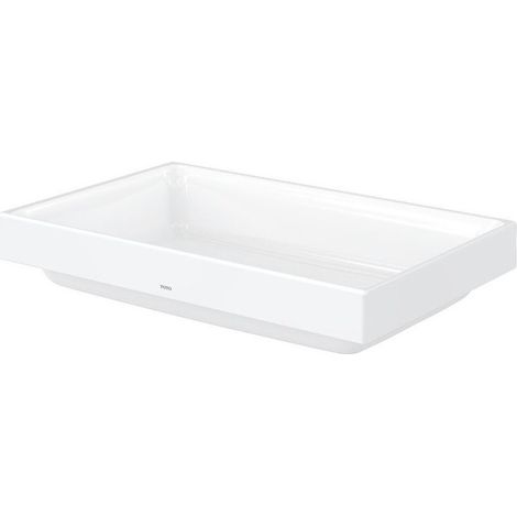 Vasque à poser CS carré, sans trou pour robinetterie, avec trop-plein blanc 600 mm TOTO