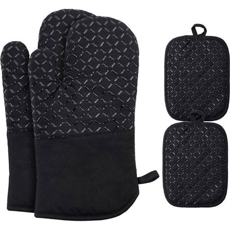 Gants de cuisine résistants à la chaleur, protection contre les brûlures, température de résistance maximale jusqu'à 500 °C. (1/4)
