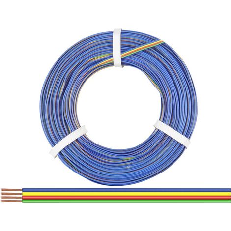 Donau Elektronik 418-50 Fil de câblage 4 x 0.14 mm² vert, rouge, jaune, bleu 50 m Y067481