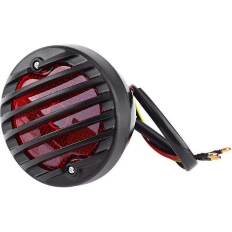 Feu arrière de frein, feu arrière de moto rond noir pour Scooters Bobber Chopper ATV (1/5)