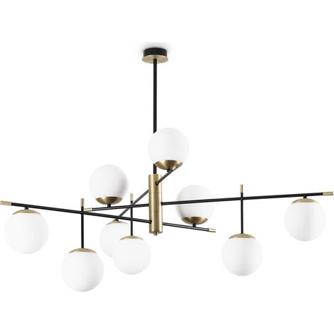 Plafoniera Contemporanea Gourmet Metallo Nero 9 Luci E14 (1/2)