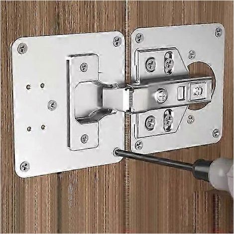 Piastra di riparazione compatibile con cerniera 90x90mm (pack di 2) (1/5)