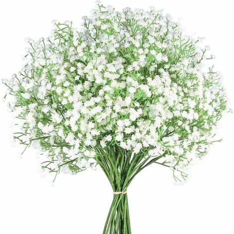 VURAHOME - 12 Pcs Babys Breath Fleurs Artificielles, Gypsophila Real Touch Fleurs pour la Fête de Mariage Décoration de Jardin à la Maison (1/5)