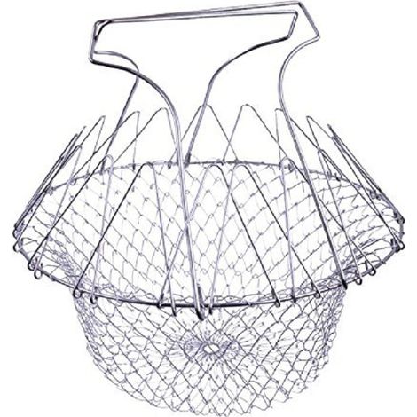 Panier à salade pliable en acier inoxydable pour frites légumes salades 1 pièce
