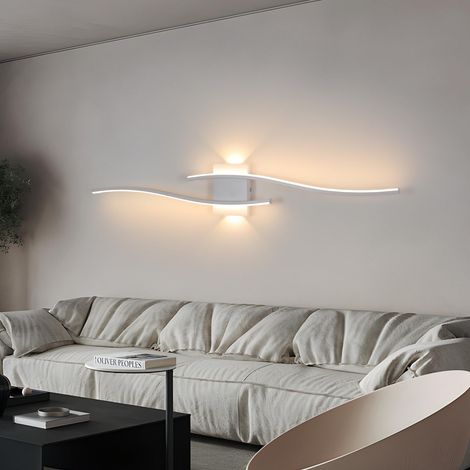 Applique Murale Intérieure Longue, Lampe LED Murale Moderne 27W, Appliques 3000K Lumière Blanche Chaude, Luminaire Mural en Aluminium pour Salon Chambre à coucher Couloir Escalier (1/5)