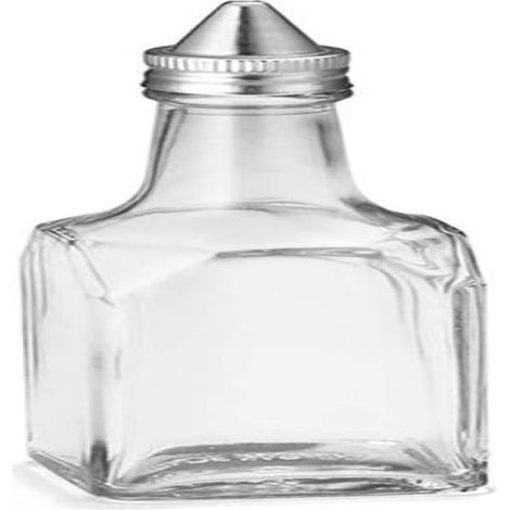 Distributeur d'huile d'olive/vinaigre à salade de 170 ml, burette carrée en verre avec bec verseur en acier inoxydable (1/4)