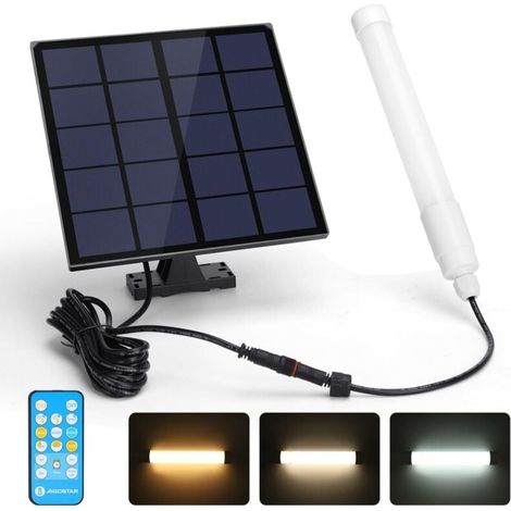 Lampes solaires d'extérieur 50 W LED Lampes solaires d'extérieur avec télécommande IP65 Lampe solaire d'extérieur Température de couleur réglable 3000 K / 4000 K / 6500 K Tube solaire T8 pour jardin a (1/4)