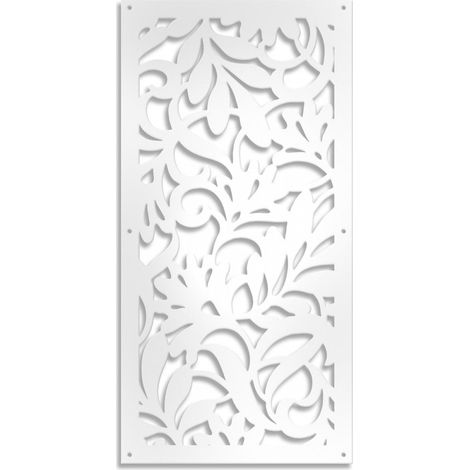 FIORI - Panneau ajouré en PVC - Brise-soleil - Dimension : 47x94 cm - Couleur : blanc