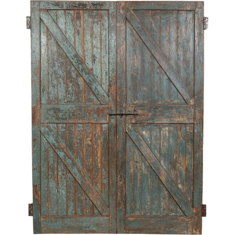 Solid wood and iron front door for interior or exterior use, old and medieval sliding (1/5)