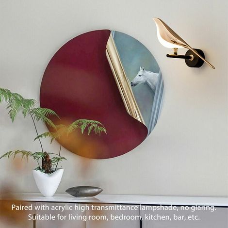 Applique murale LED 4500K, lampe oiseau moderne pour intérieur, éclairage de chevet créatif, spot mural décoratif simple, luminaire design pour chambre et bureau (1/5)