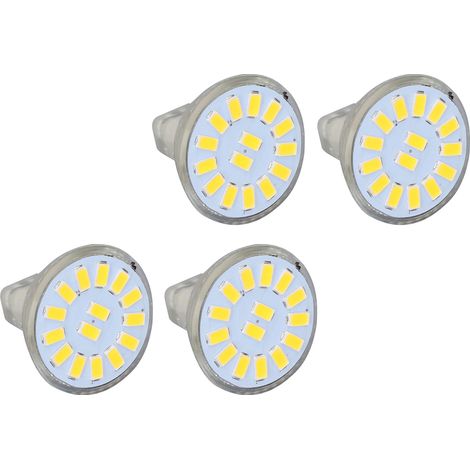 4er-Pack MR11 5W 15 LED 500LM warmweiße LED-Lampen, Stiftsockel, CE- und ROHS-zertifiziert, für Einbaustrahler, Schienensysteme und Landschaftsbeleuchtung. (1/5)