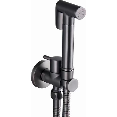 Kit douchette WC mural laiton, pulvérisateur toilette haute pression pour bidet main, hygiène personnelle (Gris)