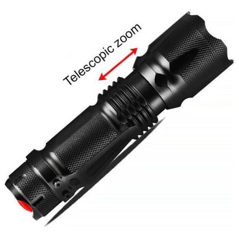 Zoom-Fokus-Taschenlampe, L2-Taschenlampe, tragbare Mini-Taschenlampe, wiederaufladbare starke Taschenlampe (1/4)