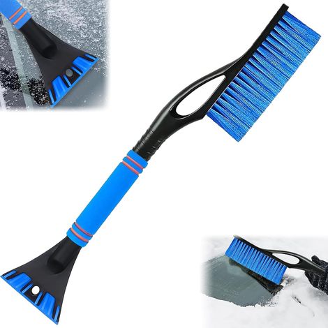Raspador de hielo y cepillo para nieve 2 en 1, raspador de hielo para coche con cepillo, cepillo para nieve para coche, raspador de parabrisas (azul) (1/5)