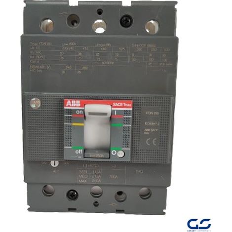 Interruptor Magnetotérmico Caja Moldeada 250A 3P XT3N250 ABB (1SDA068257R1)