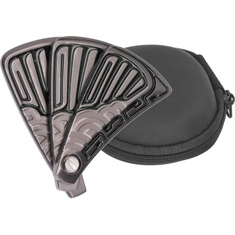 Slider Anti-Stress Magnétique - Jouet Sensoriel en Acier Inoxydable pour Adultes - Éventail Pliable Noir (1/5)