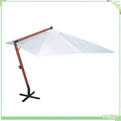 Parasol - FAFEICY - 40081 - 300 x 400 cm - Rectangulaire - Mât bois modifié, manivelle (1/5)