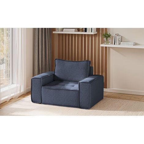 Sessel Designersessel SANDE Stoff Raven Blau (1/3)