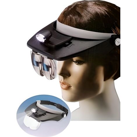 Casque loupe réglable lampe led + 4 optiques