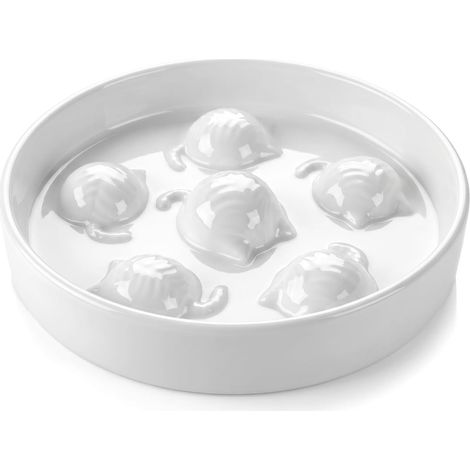 Gamelle Anti-Glouton en Céramique, Bol à Alimentation Lente pour Chat Chiot (1/5)