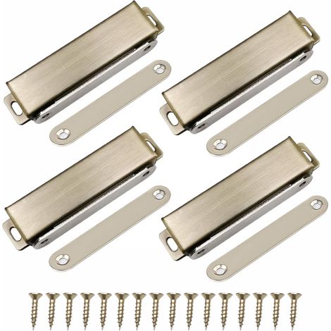 Serrature magnetiche per ante di armadi, set di 4 serrature magnetiche per porte, chiudiporta in acciaio inox da 40 kg (1/5)